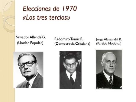 Elecciones de 1970 «Los tres tercios»
