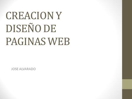 CREACION Y DISEÑO DE PAGINAS WEB