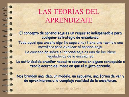 LAS TEORÍAS DEL APRENDIZAJE