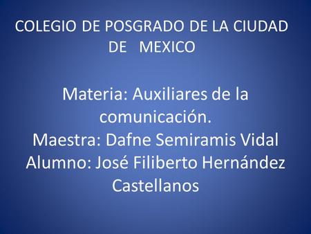 COLEGIO DE POSGRADO DE LA CIUDAD DE MEXICO