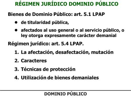 RÉGIMEN JURÍDICO DOMINIO PÚBLICO