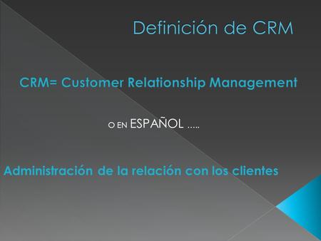 CRM= Customer Relationship Management