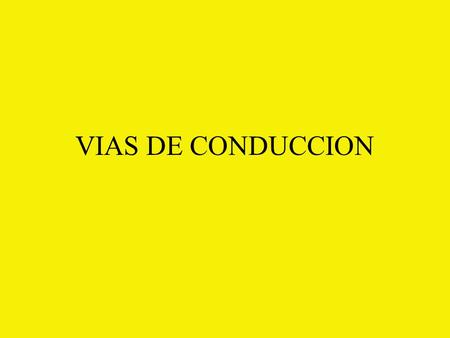 VIAS DE CONDUCCION.