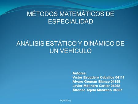 MÉTODOS MATEMÁTICOS DE ESPECIALIDAD