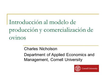 Introducción al modelo de producción y comercialización de ovinos