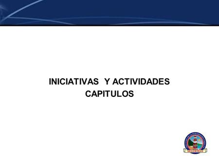 INICIATIVAS Y ACTIVIDADES CAPITULOS. Iniciativas – LADS ARGENTINA VERIFICACIÓN TÉCNICA E INSPECCIÓN DE MÁSTILES PETROLEROS Practica Recomendada LADS Argentina.