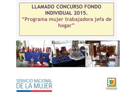 LLAMADO CONCURSO FONDO INDIVIDUAL 2015. “Programa mujer trabajadora jefa de hogar”
