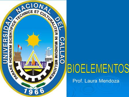 BIOELEMENTOS Prof. Laura Mendoza.
