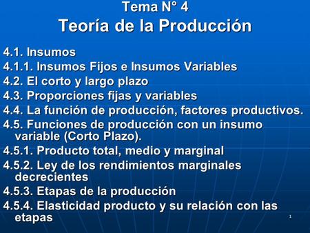 Tema N° 4 Teoría de la Producción