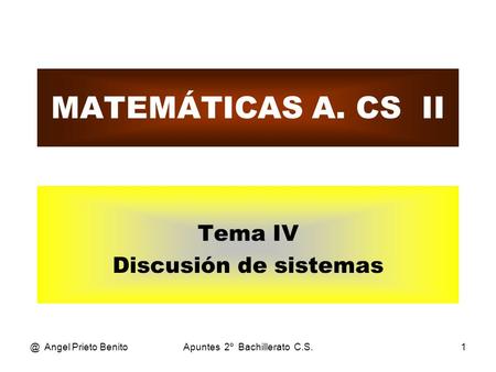 Tema IV Discusión de sistemas