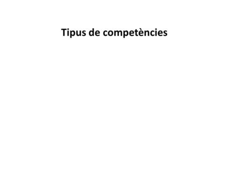 Tipus de competències.
