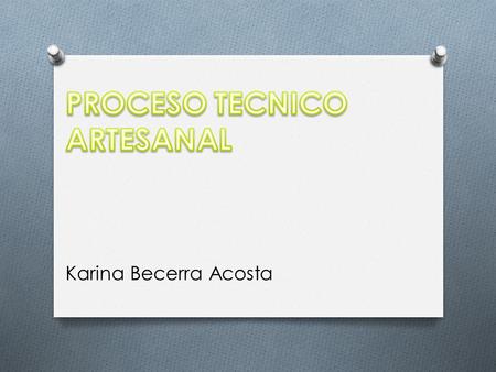 PROCESO TECNICO ARTESANAL