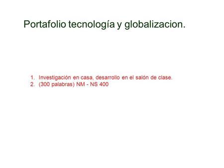 Portafolio tecnología y globalizacion.