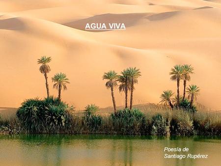 AGUA VIVA Poesía de Santiago Rupérez. La vida que por el agua corre es para vivirla en paz en la unidad sublime de los seres que alimenta.