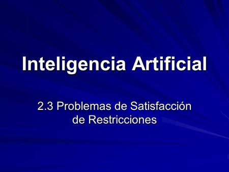 Inteligencia Artificial
