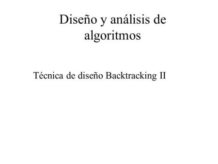 Diseño y análisis de algoritmos