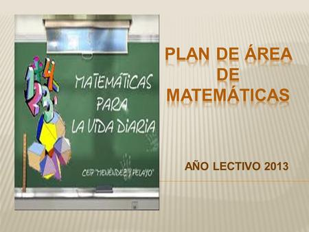 PLAN DE ÁREA DE MATEMÁTICAS