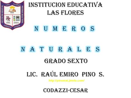 INSTITUCION EDUCATIVA LAS FLORES LIC. RAÚL EMIRO PINO S. GRADO SEXTO CODAZZI-CESAR