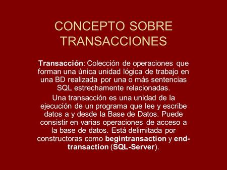 CONCEPTO SOBRE TRANSACCIONES