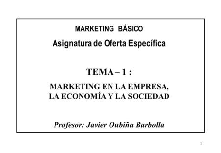 Asignatura de Oferta Específica