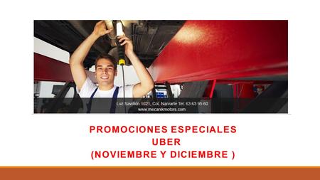 PROMOCIONES ESPECIALES UBER (NOVIEMBRE Y DICIEMBRE )