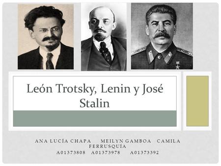 León Trotsky, Lenin y José Stalin