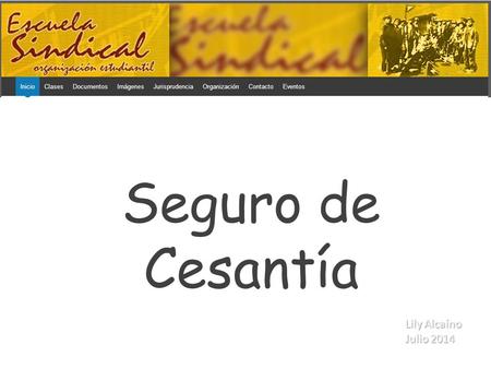 Seguro de Cesantía Lily Alcaíno Julio 2014.