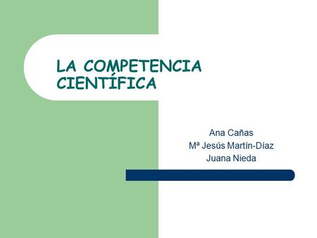 LA COMPETENCIA CIENTÍFICA
