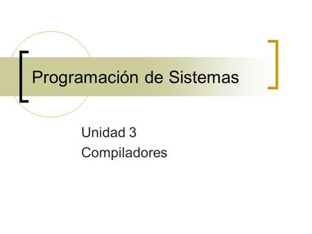 Programación de Sistemas