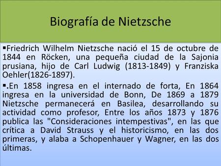 Biografía de Nietzsche