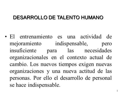 DESARROLLO DE TALENTO HUMANO