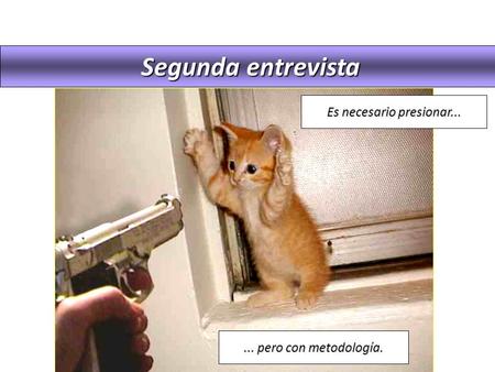 Segunda entrevista Segunda entrevista Es necesario presionar...... pero con metodología.