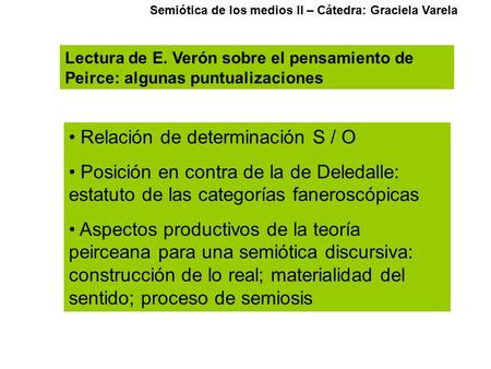 Relación de determinación S / O