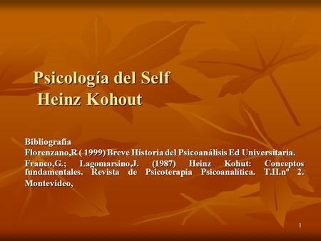 Psicología del Self Heinz Kohout