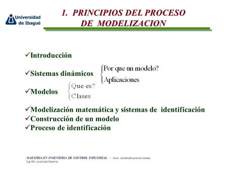 1. PRINCIPIOS DEL PROCESO DE MODELIZACION