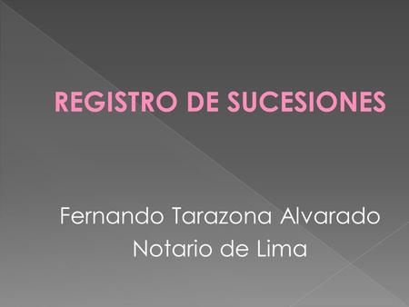 REGISTRO DE SUCESIONES