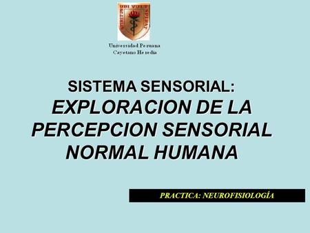 EXPLORACION DE LA PERCEPCION SENSORIAL NORMAL HUMANA