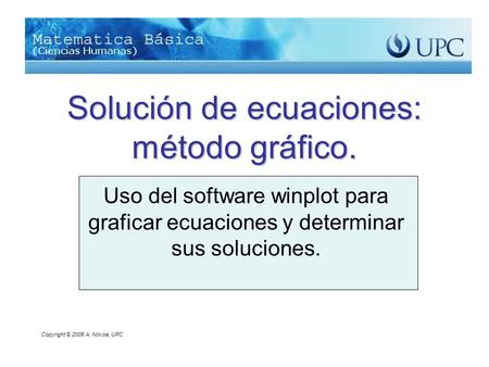 Solución de ecuaciones: método gráfico.