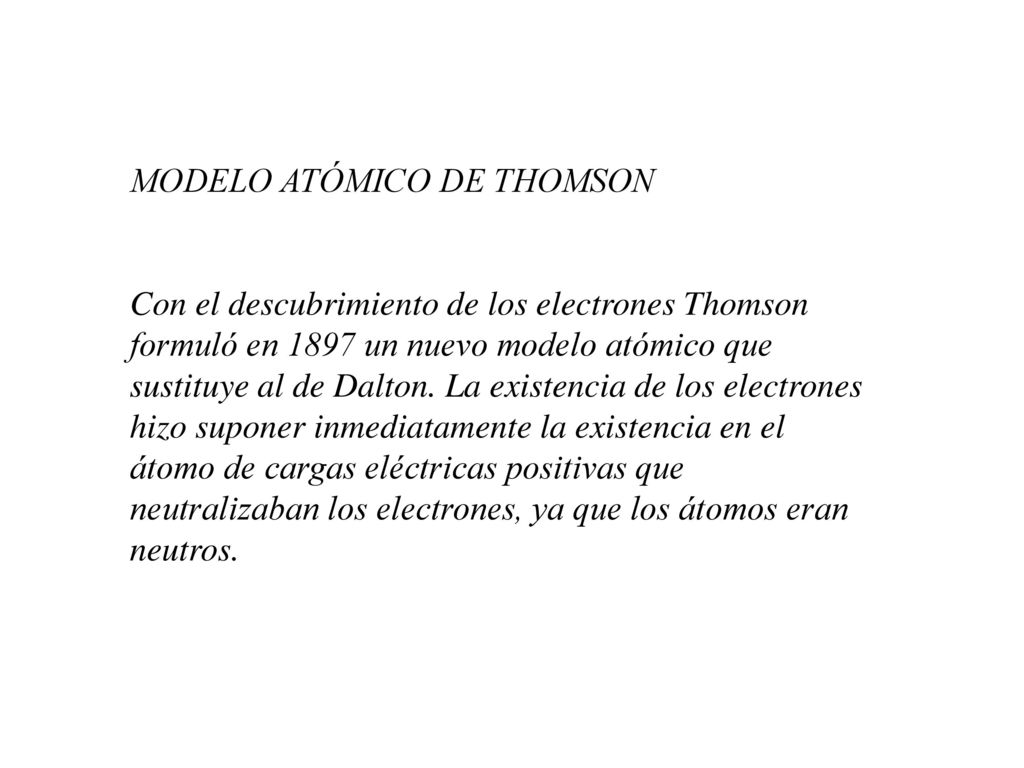 MODELO ATÓMICO DE THOMSON - ppt descargar