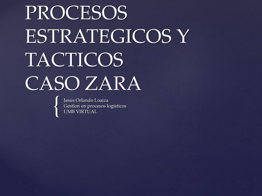 PROCESOS ESTRATEGICOS Y TACTICOS CASO ZARA - ppt descargar