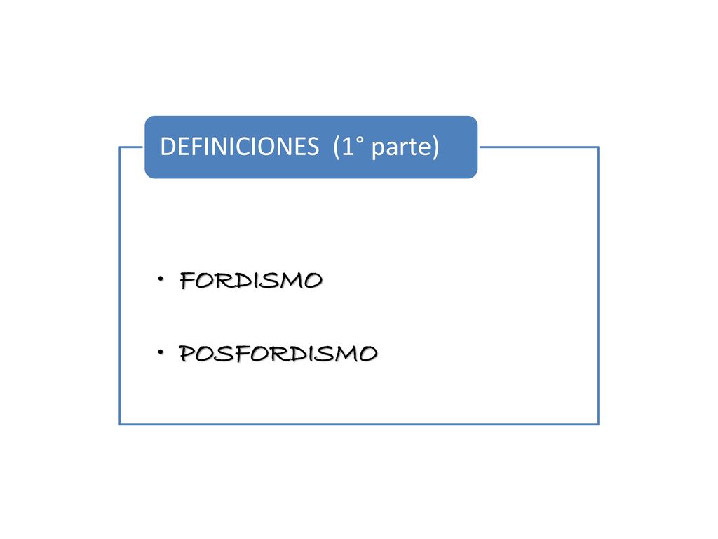 FORDISMO POSFORDISMO DEFINICIONES (1° parte). - ppt descargar