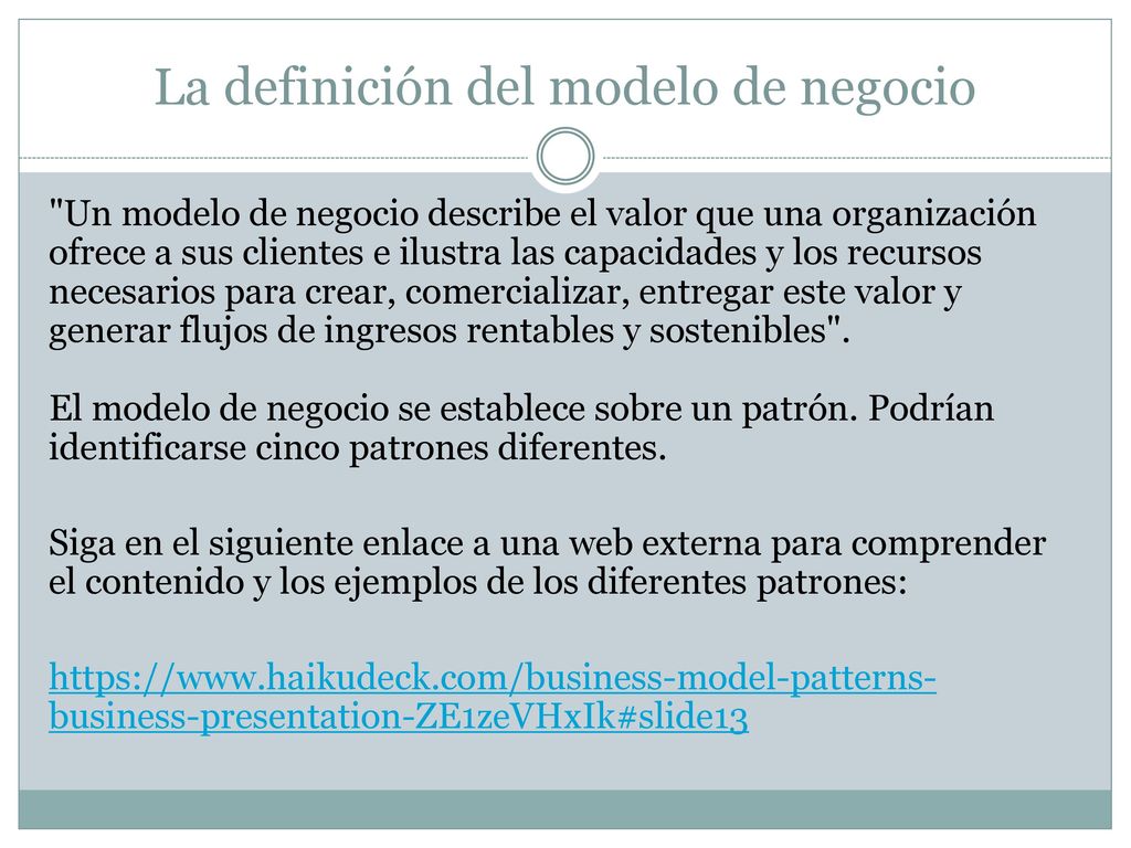 La definición del modelo de negocio - ppt descargar