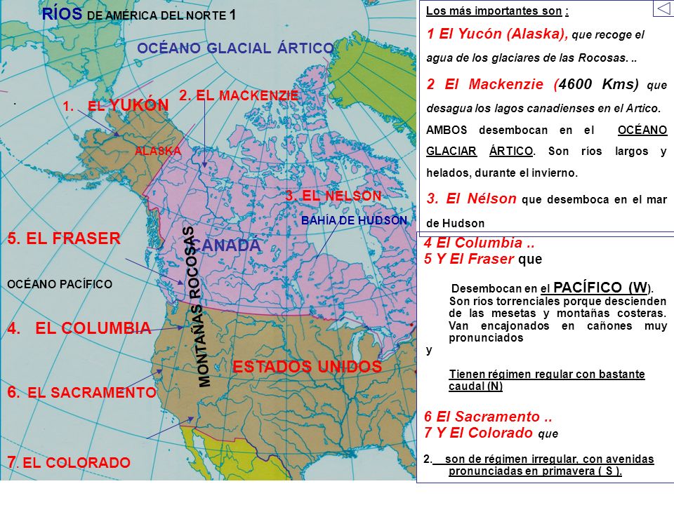 ríos de américa del norte