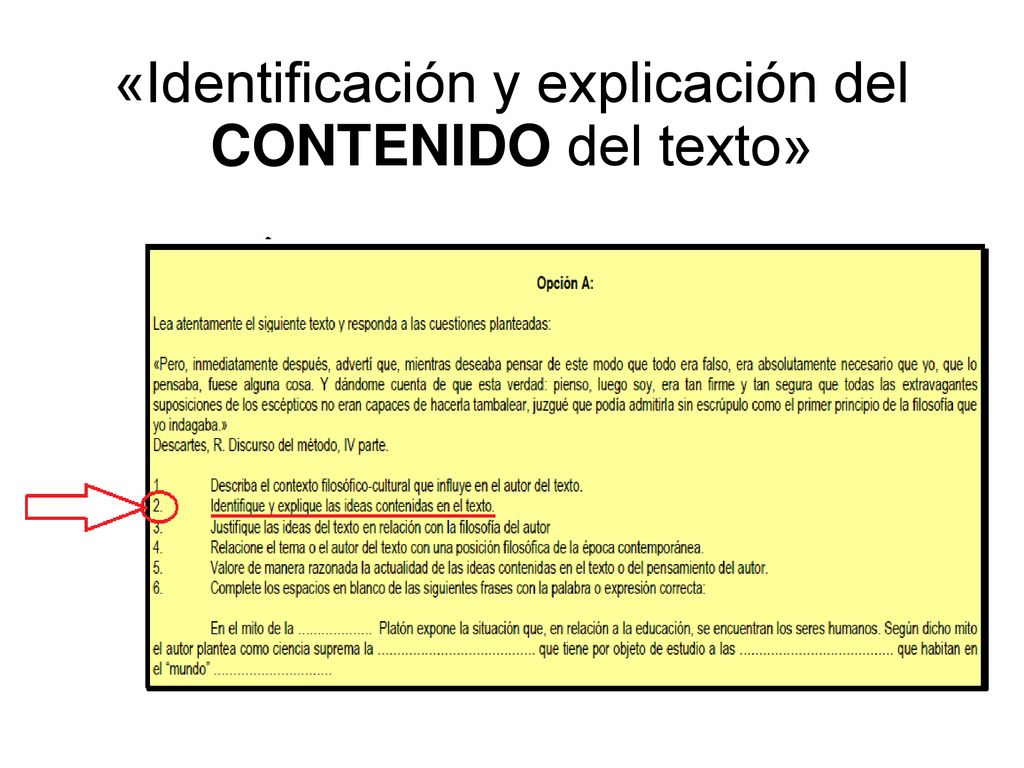 Identificación y explicación del CONTENIDO del texto» - ppt descargar