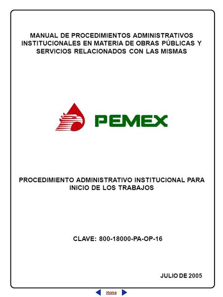 PROCEDIMIENTO ADMINISTRATIVO INSTITUCIONAL PARA INICIO DE LOS TRABAJOS