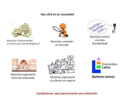 Haz click en tu necesidad Contáctenos aquí para hacerle una cotización.