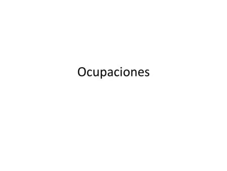 Ocupaciones.