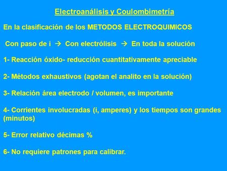 Electroanálisis y Coulombimetría