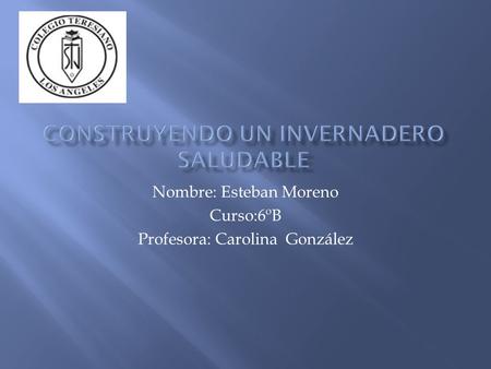Nombre: Esteban Moreno Curso:6ºB Profesora: Carolina González.