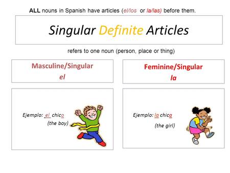 Singular Definite Articles
